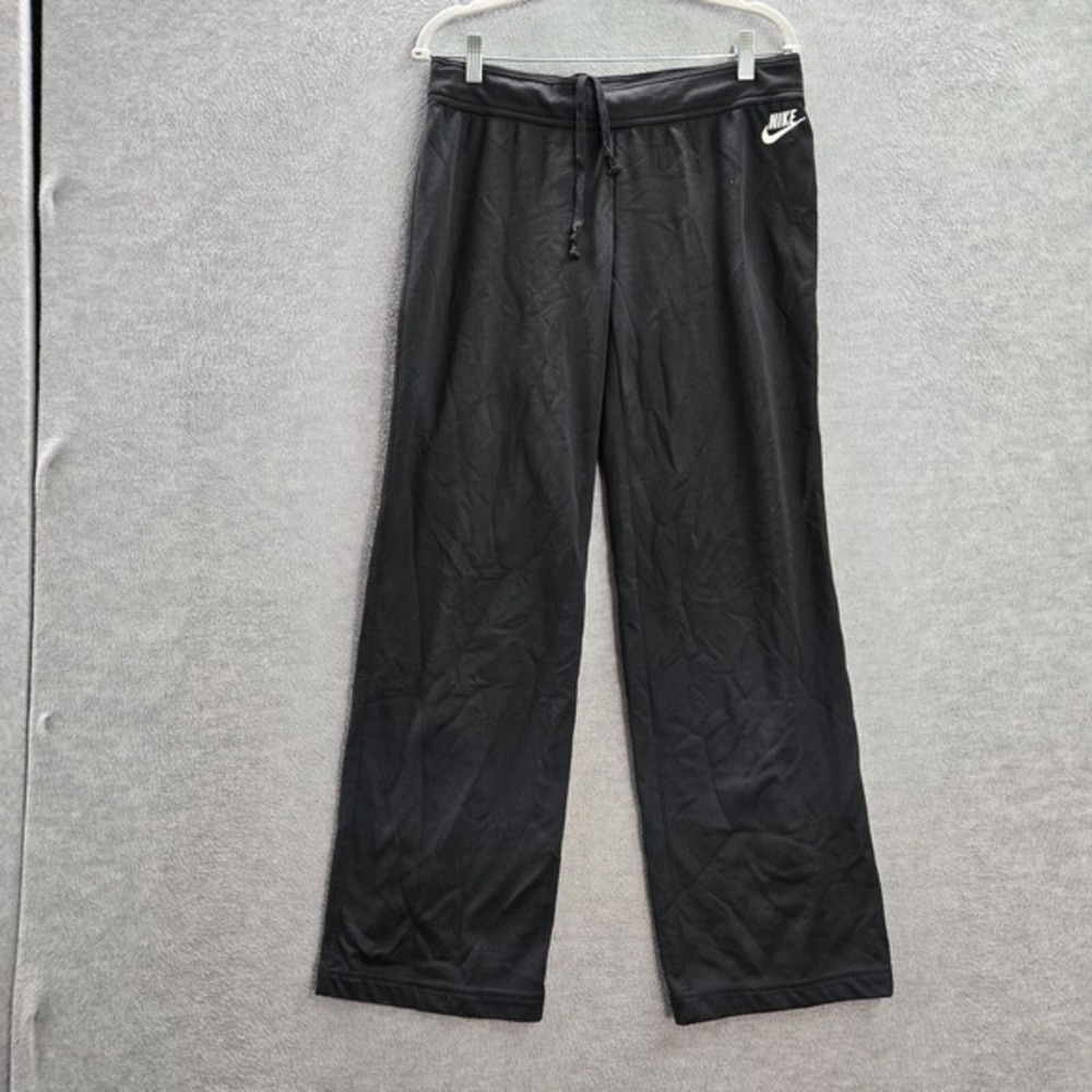 VINTAGE Nike Women Activewear Pants Medium Black Sweats Sportswear Wide Swoosh